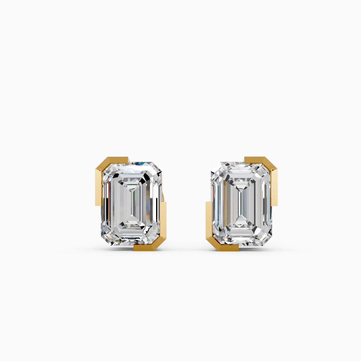 Emerald-Cut Solitaire Lab-Grown Diamond Stud Earrings