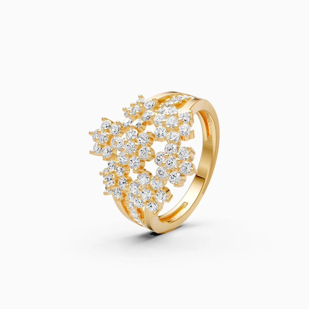 Round Flower Style Cluster Engagement Ring